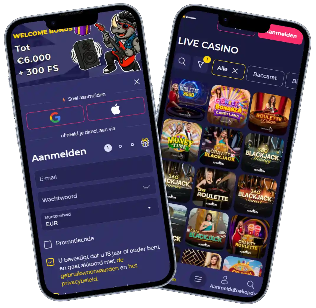Spinorhino Casino Mockup Mobile